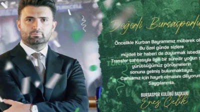 Bursaspor Başkanı Enes Çelik, transfer tahtasının açıldığını camiaya müjdeledi.