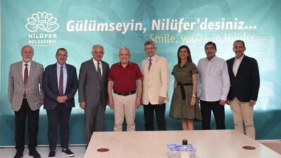 BUSİAD Yönetim Kurulu Başkanı Buğra Küçükkayalar ve yönetimi, Nilüfer Belediye