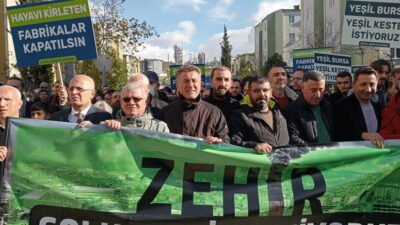 Bursa'nın Kestel ilçesindeki vatandaşlar, fabrikalardan kaynaklanan hava kirliliği nedeniyle büyük