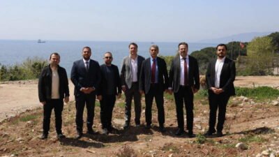 Gemlik Belediye Başkanı Şükrü Deviren, BURKENT Genel Müdürü İnan Keser,