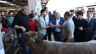 Bursa Büyükşehir Belediye Başkanı Mustafa Bozbey, Osmangazi Belediyesi Kurban Pazarı’nı