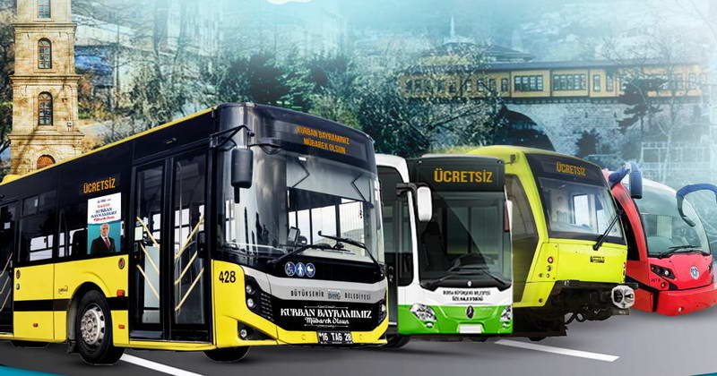 Bursa Büyükşehir Belediyesi, 6-9 Haziran tarihleri arasındaki Kurban Bayramı boyunca