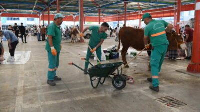 Osmangazili yurttaşlar, Osmangazi Belediyesi tarafından kurban kesim alanı olarak hazırlanan