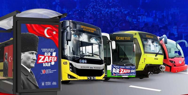 Bursa Büyükşehir Belediyesi, vatandaşların tören ve kutlamalara kolaylıkla ulaşabilmesi amacıyla
