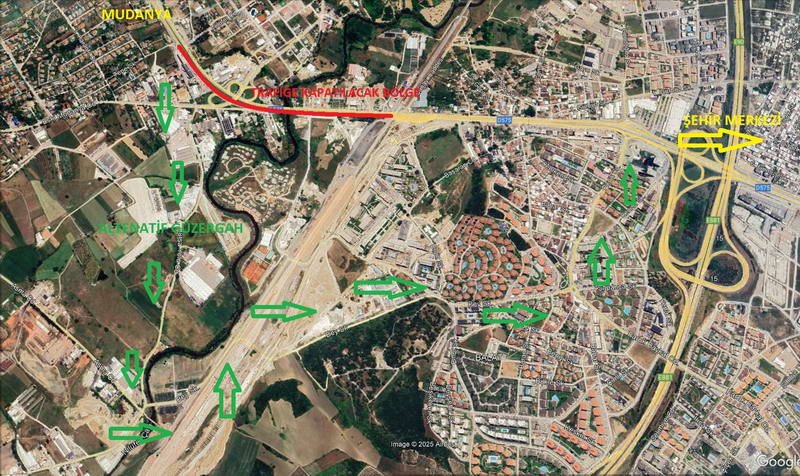 Mudanya Sanayi Yolu Caddesi üzerinde, Nilüferköy ile Geçit mahalleleri arasındaki