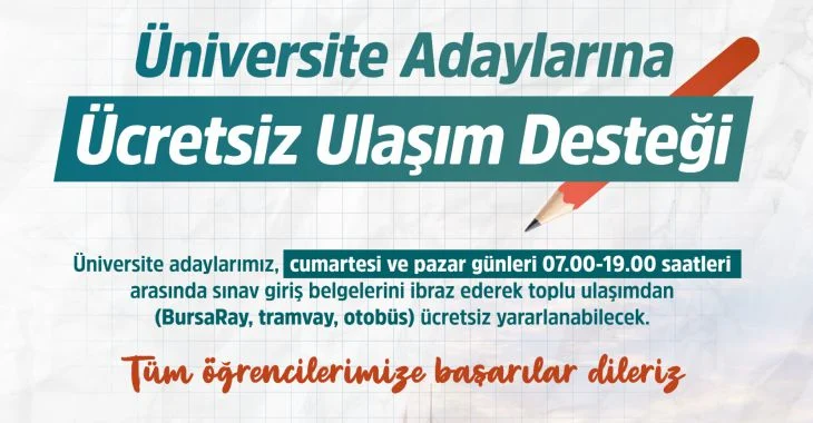 Bursa Büyükşehir Belediyesi, 20 ve 21 Haziran tarihlerinde gerçekleştirilecek Yükseköğretim