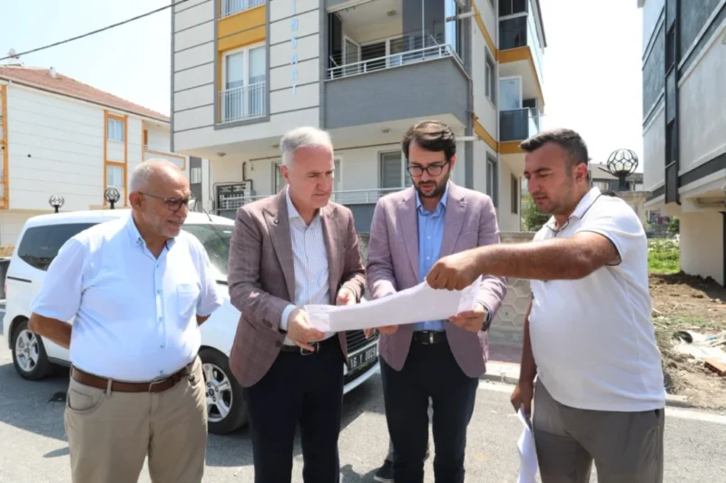 İnegöl Belediyesi, Yeni Mahallede devam eden üst yapı çalışmaları kapsamında
