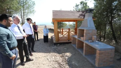 İnegöl’ün kuzey girişinde yapımı devam eden Millet Bahçesi projesinde üst