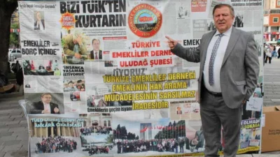 Emeklinin tenceresinde yemek yerine dert piştiğini dile getiren TÜED Uludağ