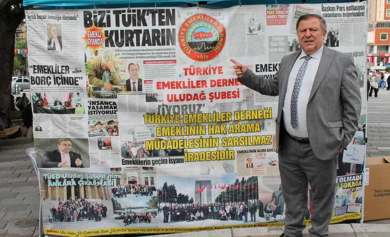 Emeklinin tenceresinde yemek yerine dert piştiğini dile getiren TÜED Uludağ