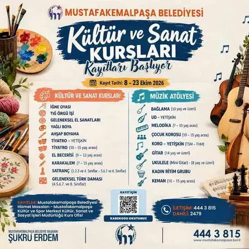 Mustafakemalpaşa Belediyesi, her yaştan vatandaşı kültür, sanat ve müzikle buluşturacak